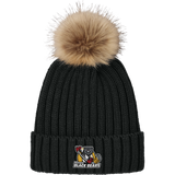 Dupage Black Bears Faux Fur Pom Beanie