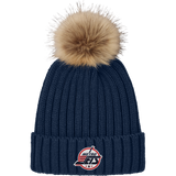 Metro Jets Faux Fur Pom Beanie