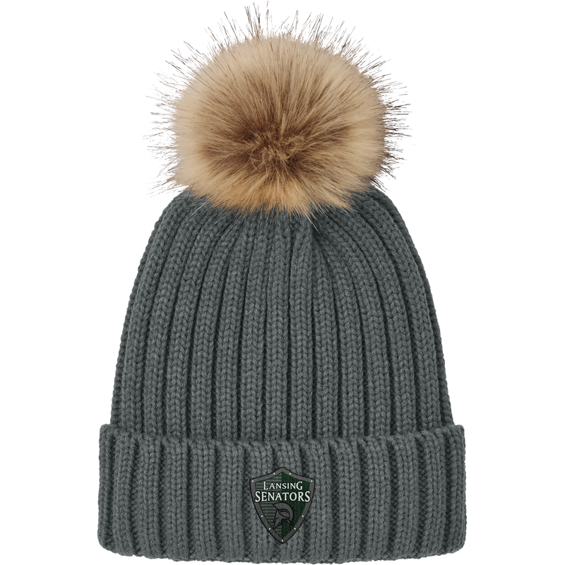 Lansing Senators Faux Fur Pom Beanie