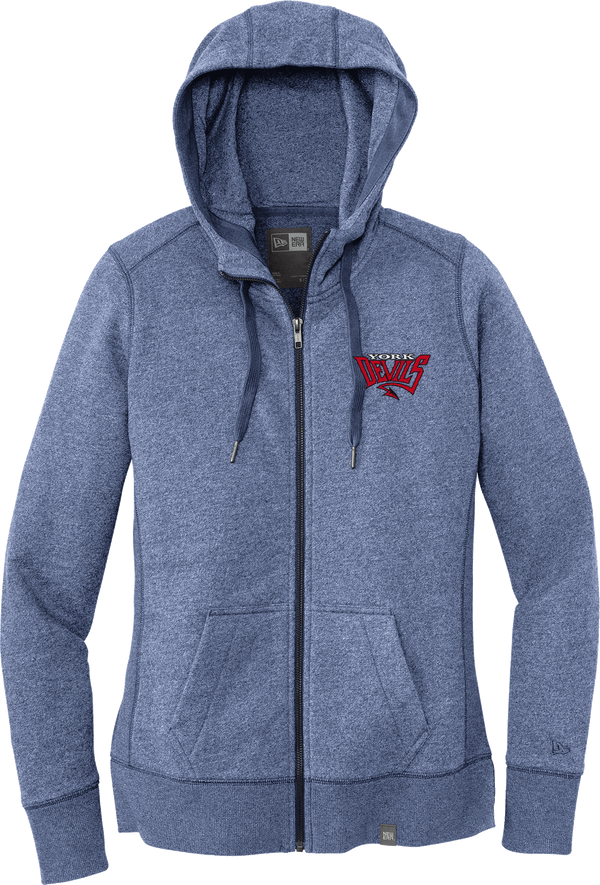 York Devils New Era Ladies French Terry Full-Zip Hoodie