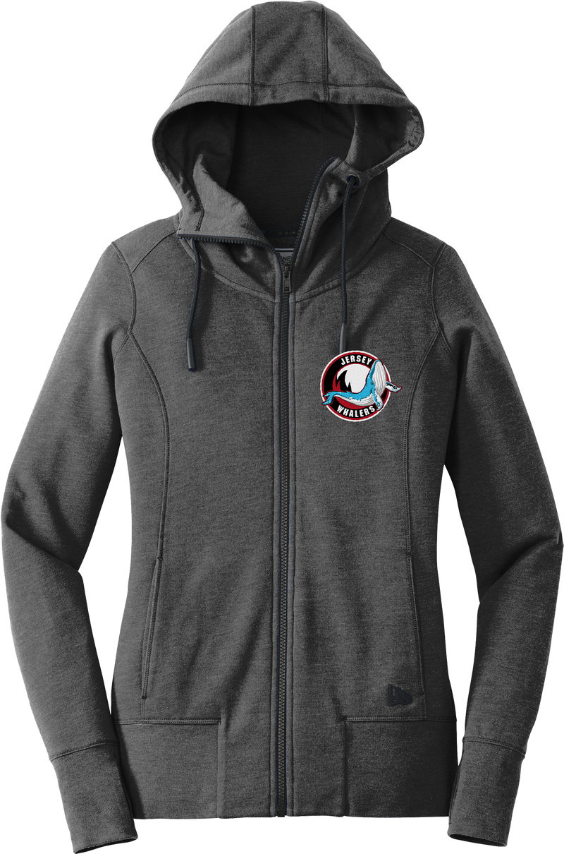 Jersey Shore Whalers New Era Ladies Tri-Blend Fleece Full-Zip Hoodie