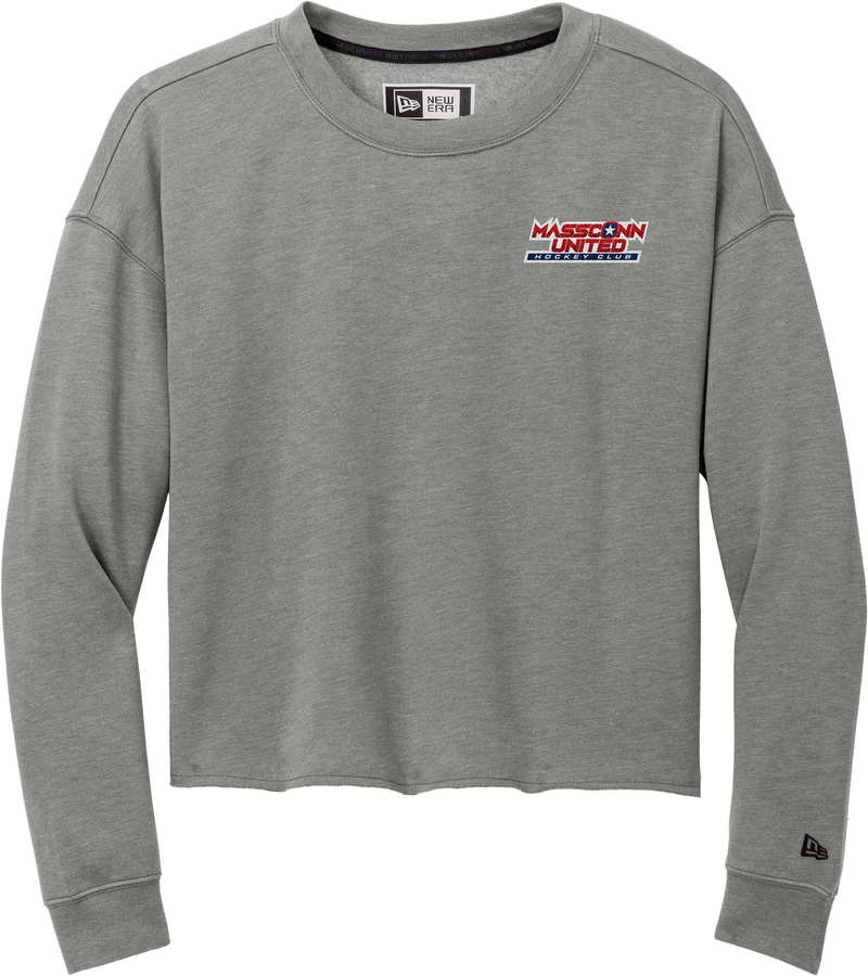 Mass Conn United New Era Ladies Tri-Blend Fleece Crop Crew