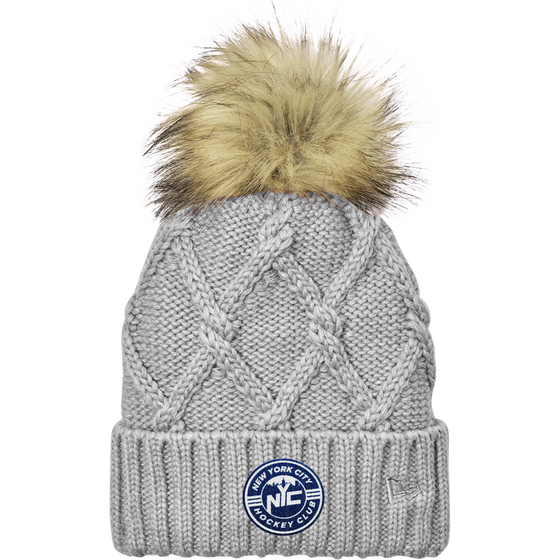 NYC Hockey Club New Era Faux Fur Pom Beanie