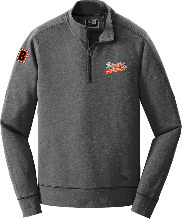 Biggby Coffee AAA New Era Tri-Blend Fleece 1/4-Zip Pullover