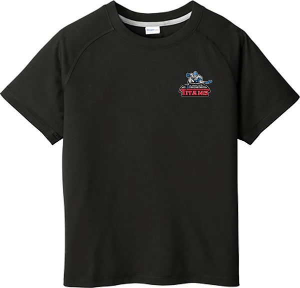 NJ Titans Youth PosiCharge  Tri-Blend Wicking Raglan Tee